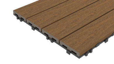 planeo WPC-CoEx-Terrassenfliese Burma Teak 90x30 cm