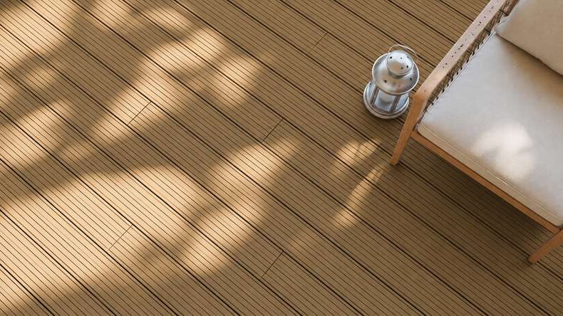 planeo LineWood WPC Terrassendiele Massiv - Erdbraun 3m gerillt/genutet