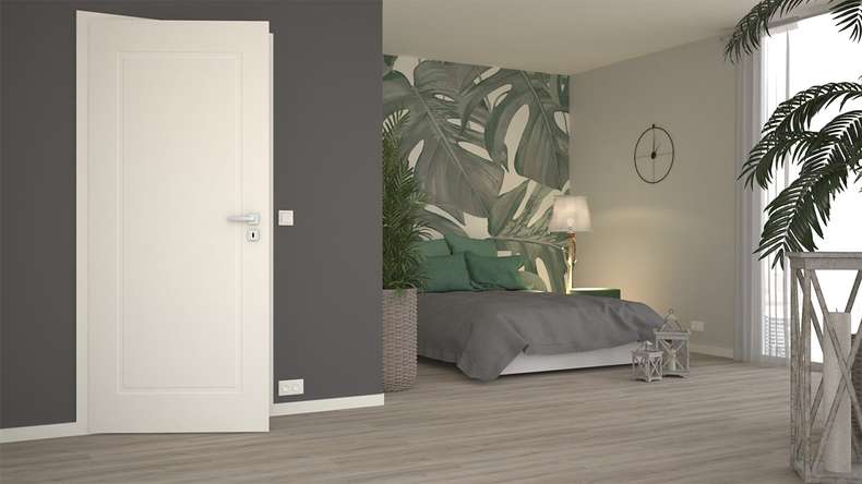 planeo Design-Innentür VELA Lallu 1 Weißlack 9010 Eckkante | lackiert - 1985 x 610|735|860|985 mm