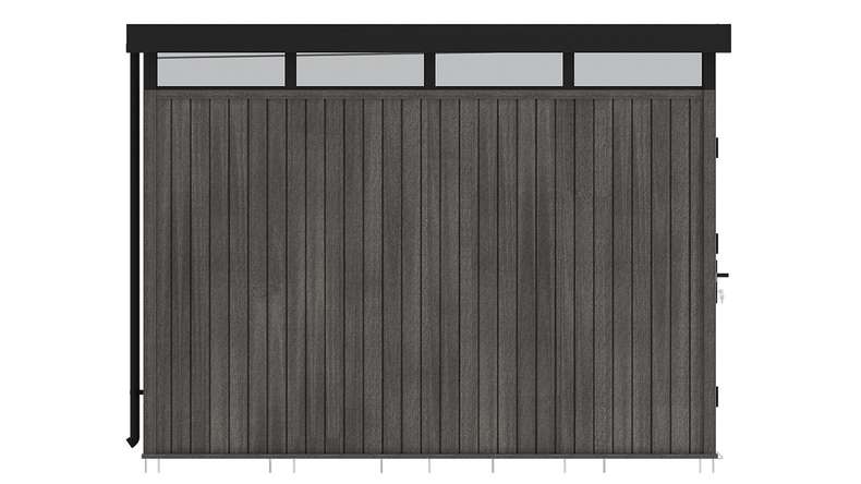 planeo WPC CoEx Flachdach Gartenhaus L - Dunkelgrau 300 x 292 x 226.5 cm