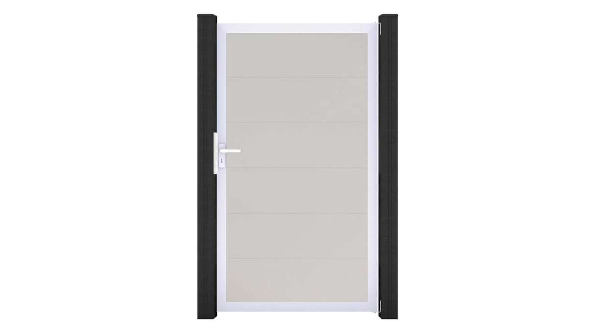 planeo Gardence Simply - PVC-Universaltor Weiss mit Alu-Rahmen 100 x 180 cm