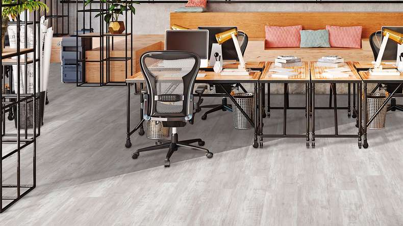 planeo Rigid Klick Vinyl - FlexCore 55 Gletscher Oak White | Trittschalldämmung integr. (plfc-5167FS55)