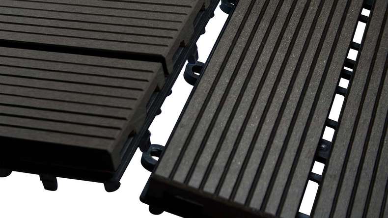 planeo WPC-Terrassenfliese anthrazit 30x30 cm - 6 Stk