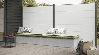 planeo Gardence Simply - PVC-Steckzaun Quadratisch Weiss 180 x 180 cm
