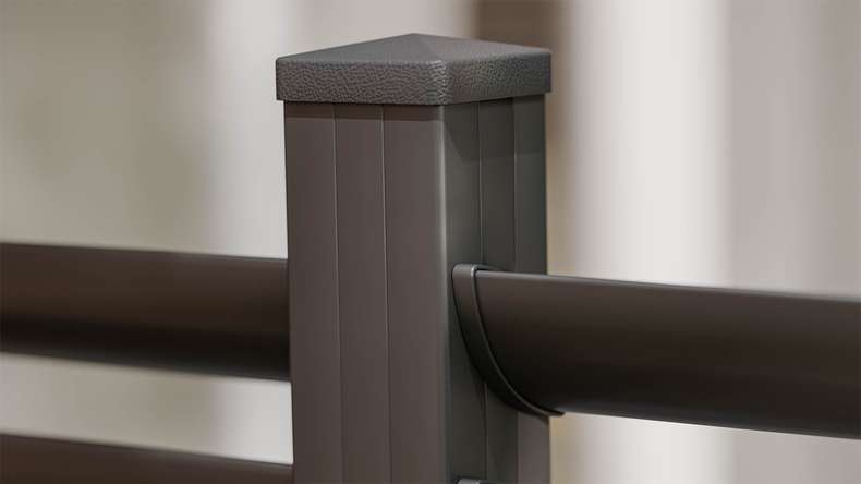 planeo Gardence Metallic Ellipse - Alu-Gartenzaun Quadratisch Anthrazit | DB703