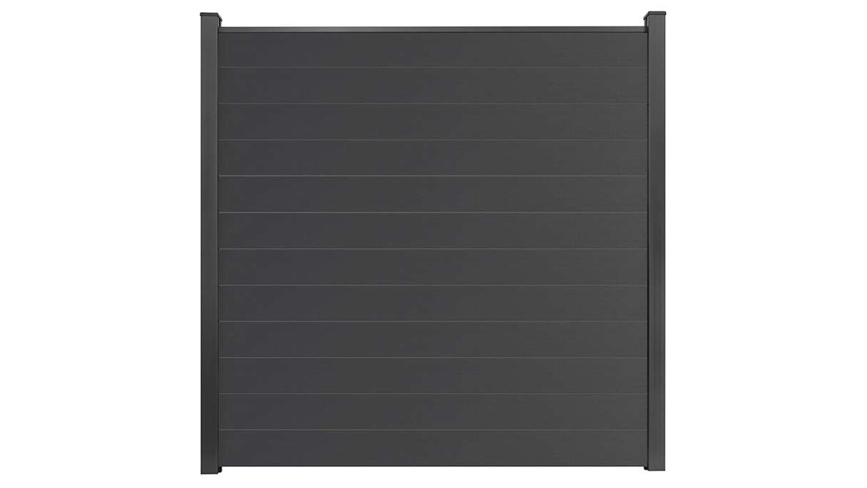 planeo Gardence Simply Small - PVC-Steckzaun Anthrazitgrau 180 x 180 cm