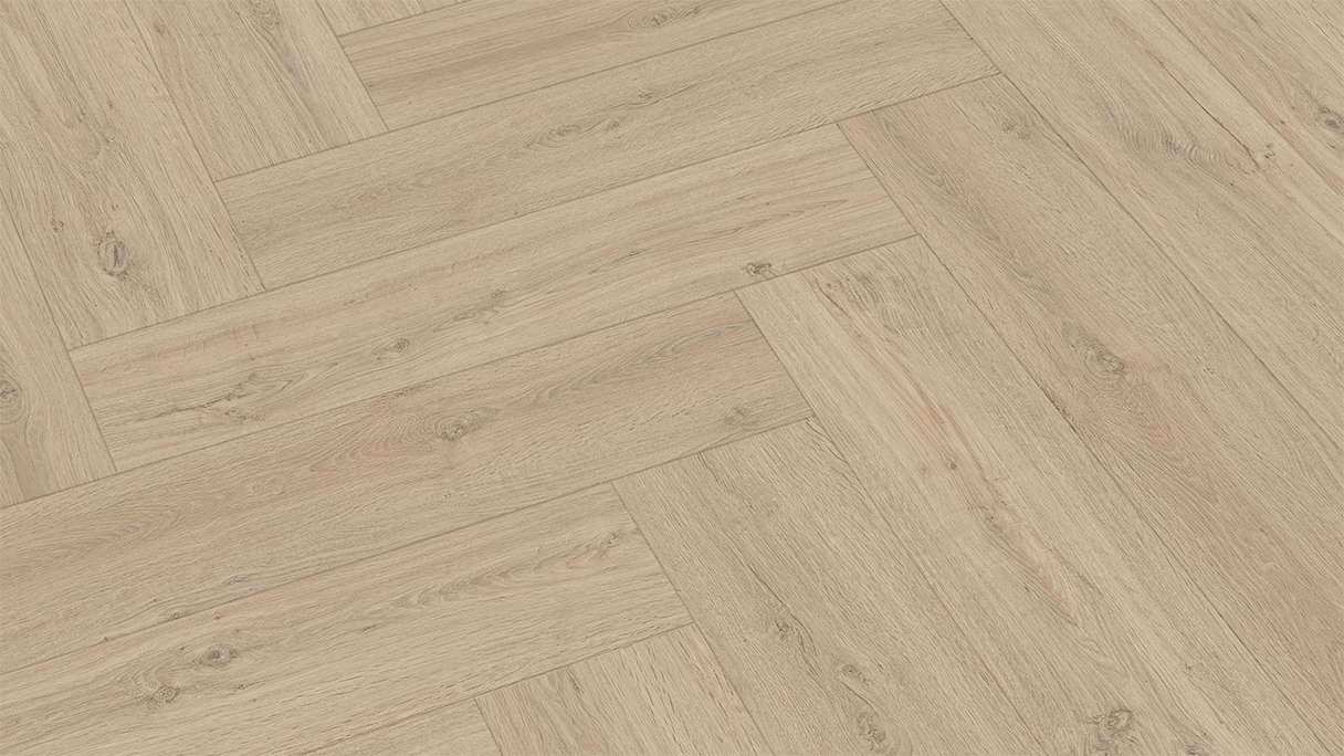 planeo Laminat Fischgrät - Küstensand | Synchronprägung (LAMF-221)