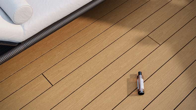 planeo CoEXWood WPC Terrassendiele Massiv ummantelt - Sand/Karamell 3.6m strukturiert
