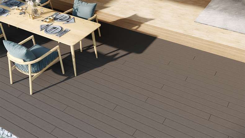 planeo LightWood WPC-Terrasse Komplett-Set Hohlkammerdiele 3.6m (8.1m²) - Hellgrau gerillt/genutet