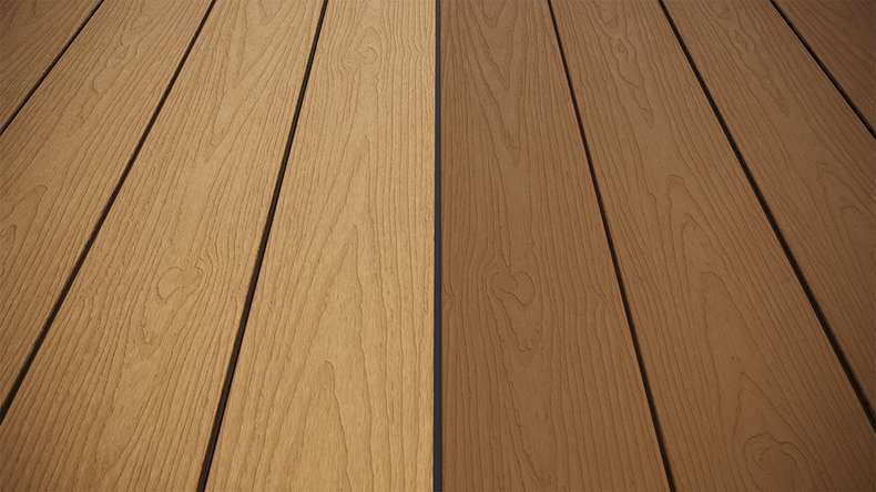 planeo CoEXWood WPC Terrassendiele Massiv ummantelt - Sand/Karamell 3.6m strukturiert