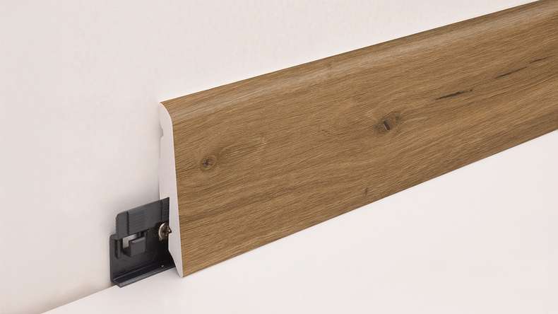 planeo Sockelleiste SolutionX 2in1 - 2400 x 14 x 58 mm Eiche Natur Rustikal (SL0092)