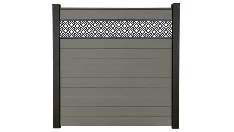 planeo Gardence Strong - BPC-Steckzaun Abstract Grau 180 x 180 cm