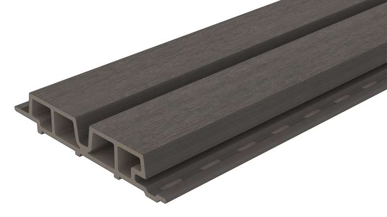 planeo LINEA Wide - WPC CoEx Fassadenverkleidung Dunkelgrau 2900 x 181 mm