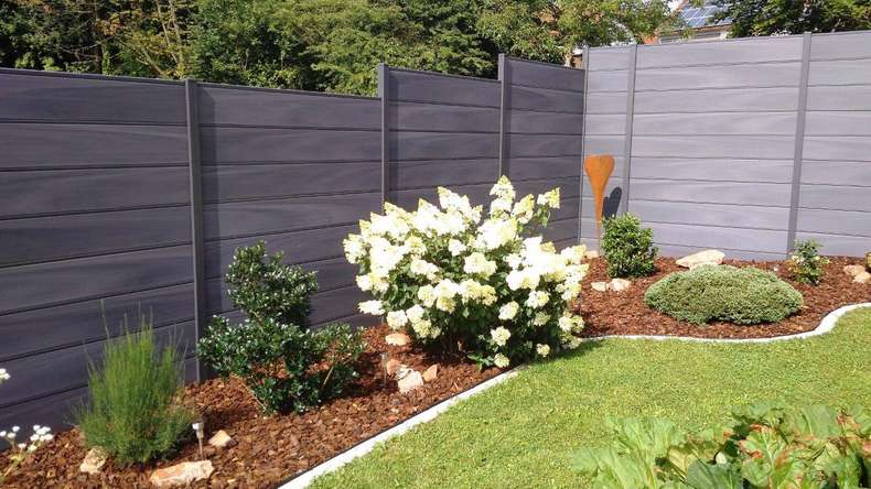 planeo Gardence Deluxe - BPC-Gartenzaun Steingrau co-ex
