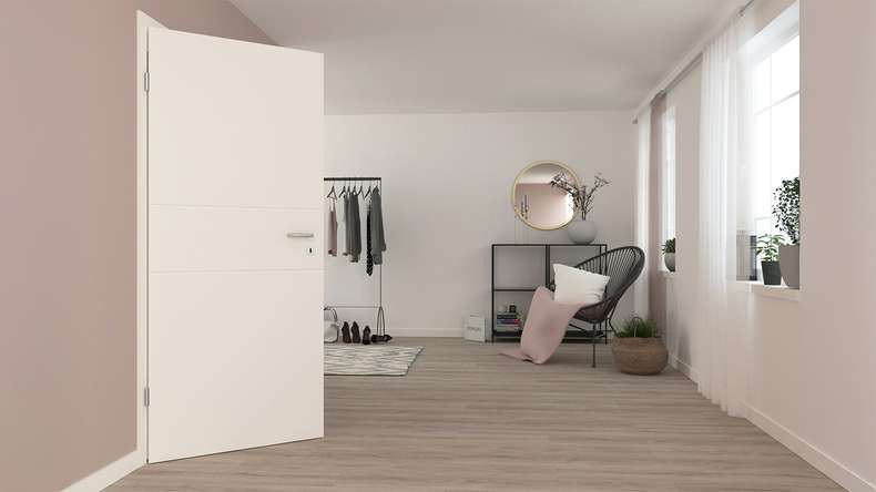 planeo Design-Innentür VELA Kado 3O Weißlack 9010 Eckkante | lackiert - 1985 x 610|735|860|985 mm