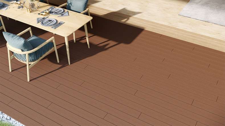 planeo LightWood WPC-Terrasse Komplett-Set Hohlkammerdiele - Hellbraun gerillt/genutet