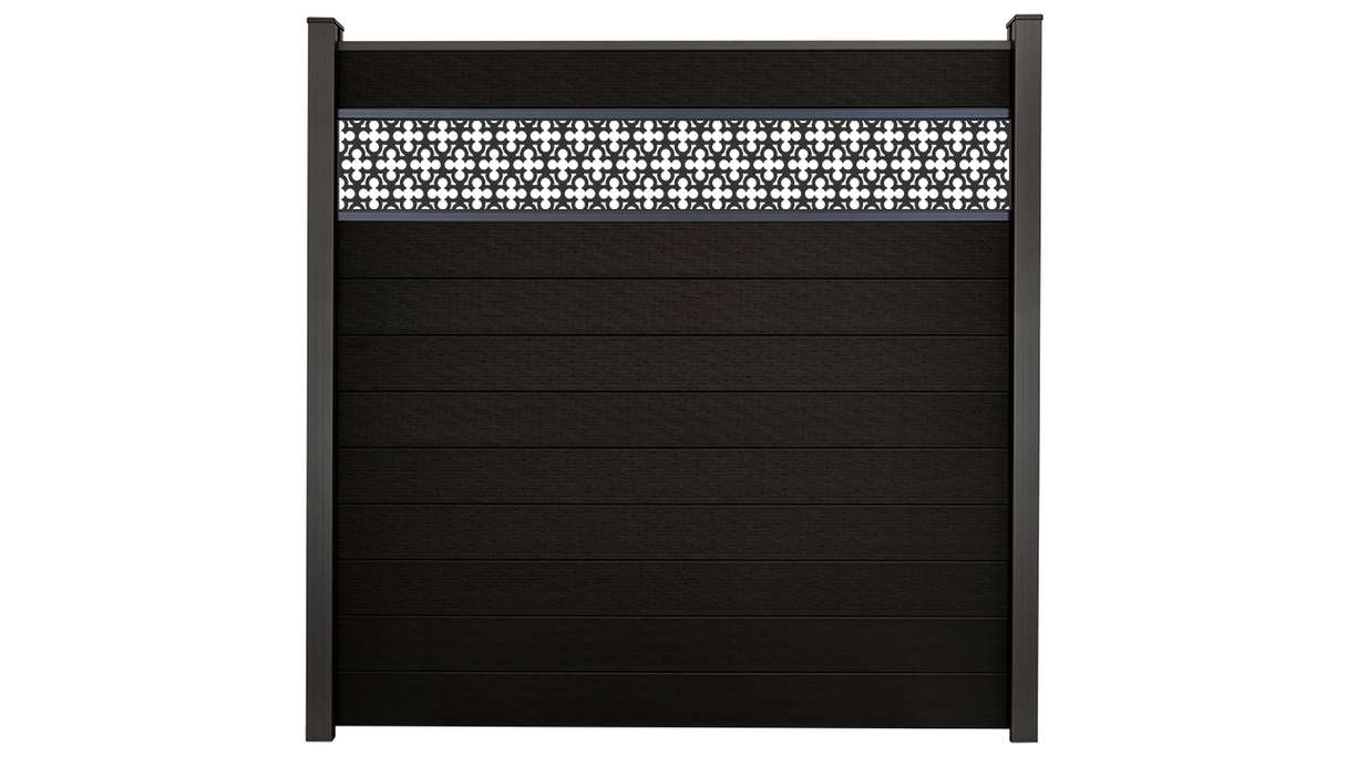 planeo Gardence Strong - BPC-Steckzaun Oriental Schwarz co-ex 180 x 180 cm