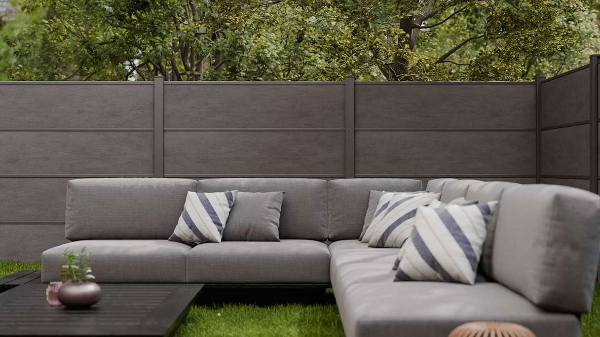 planeo Gardence Resistant - HPL-Steckzaun Anthrazitgrau 180 x 183 cm