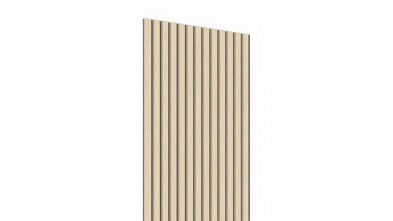 planeo Akustikpaneele - Eiche Weiß 2480 x 600 x 21.5 mm | schwer entflammbar Brandschutz Klasse B