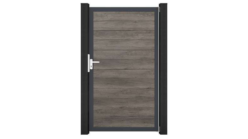 planeo Gardence Simply Small - PVC-Universaltor Monument Oak mit Alu-Rahmen 100 x 180 cm