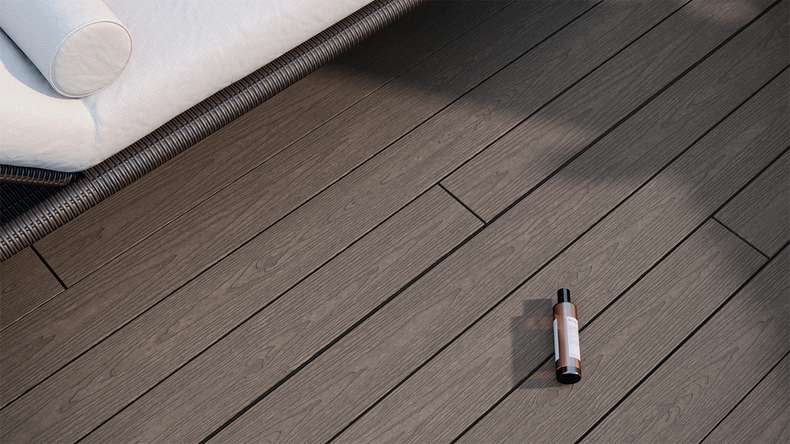 planeo CoEXWood WPC Terrassendiele Massiv ummantelt - Anthrazitgrau/Graubraun 4.2m strukturiert
