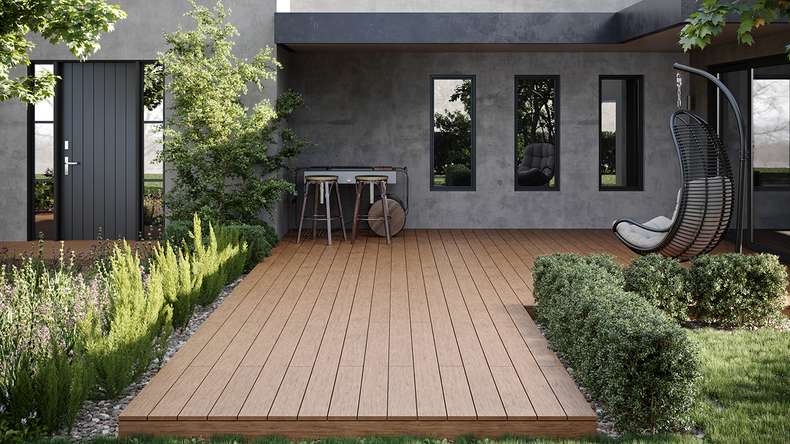 planeo TitanWood - Massivdiele dunkel-braun antik gealtert/gebürstet 4m | 5m