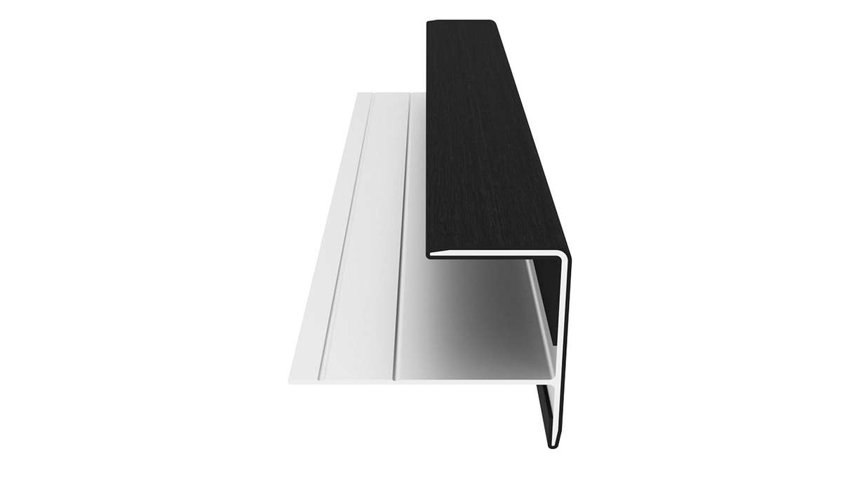 planeo LINEA - Alu CoEx Endprofil Schwarz 3000 x 74 x 61 mm