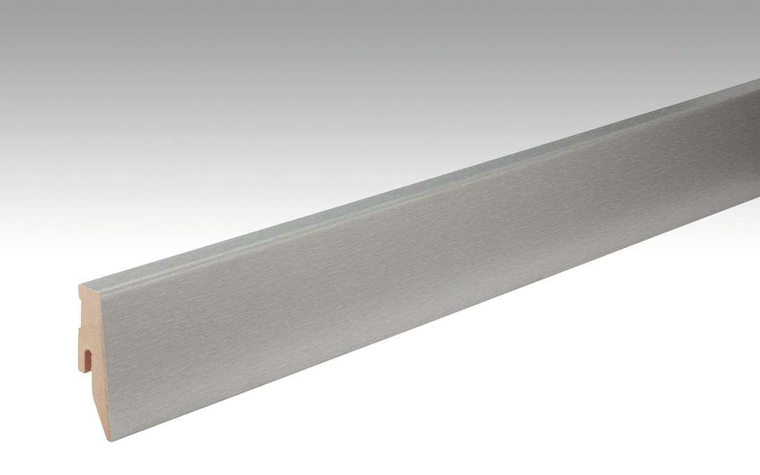 MEISTER Sockelleisten Fußleisten Edelstahl DF 063 - 2380 x 60 x 20 mm (200005-2380-00063 - 693823063)