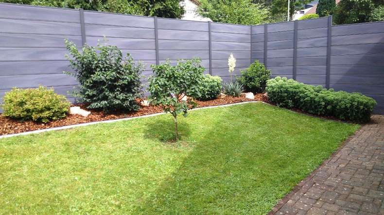 planeo Gardence Deluxe - BPC-Gartenzaun Steingrau co-ex