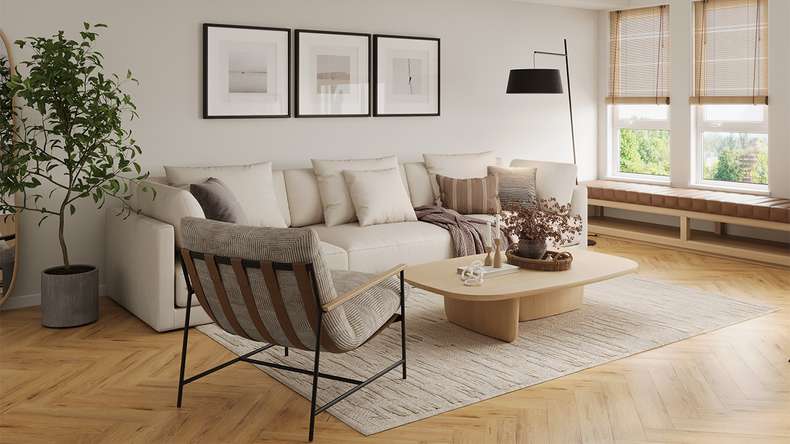 planeo Rigid Klick Vinyl - Nature Oak Fischgrät | Trittschalldämmung integr. (DF-KH-151-055)