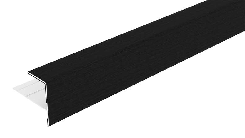 planeo LINEA - Alu CoEx Endprofil Schwarz 3000 x 74 x 61 mm