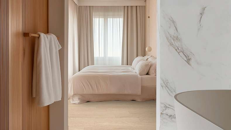 Gerflor Klick Vinyl Rigid - Creation 55 Clic Acoustic Tamo Cream | Trittschalldämmung integr. (61241598)