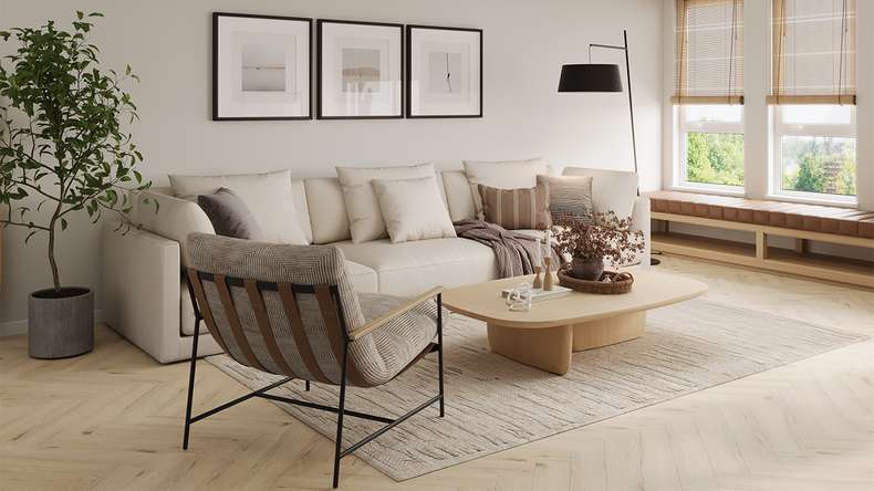 planeo Rigid Klick Vinyl - Light Oak Fischgrät | Trittschalldämmung integr. (DF-KH-251-055)