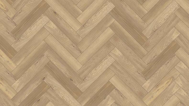 planeo Rigid Klick Vinyl - SolutionX 2in1 Fischgrät Eiche Hell | Trittschalldämmung integr. (ECF-HB-4855)