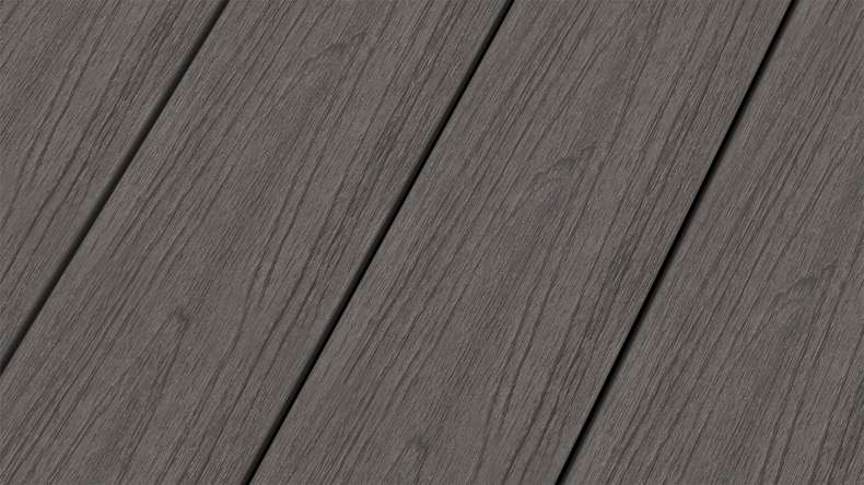 planeo WOODLine Nature - 3m WPC CoEx ummantelte Terrassendiele Verbundprofil leicht - Dunkelgrau strukturiert/glatt gebürstet