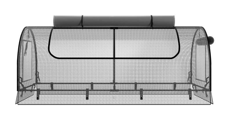 planeo Hochbeetaufsatz Netz PE - Weiß 149.9 x 69.4 x 62 cm