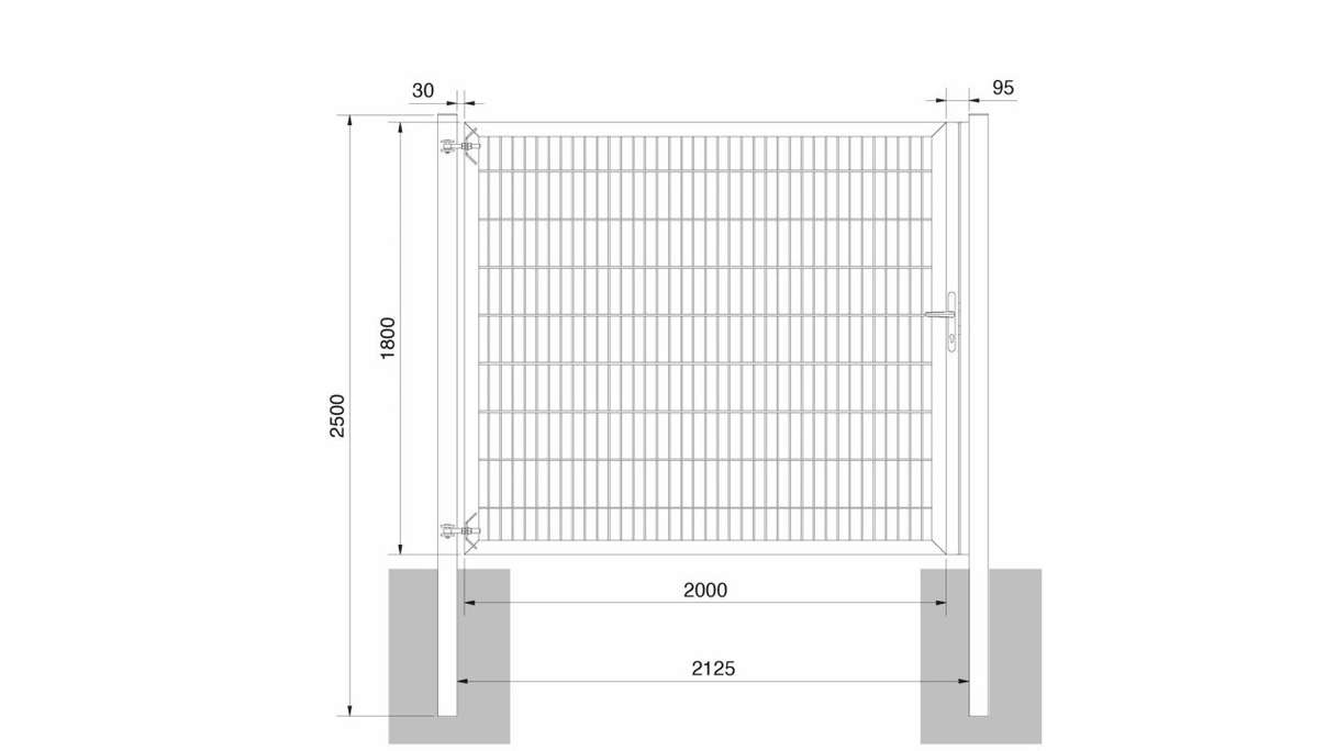 planeo Universaltor schwer 1-flg. Anthrazit H 1800 x B 2125 mm inkl. Torpfosten