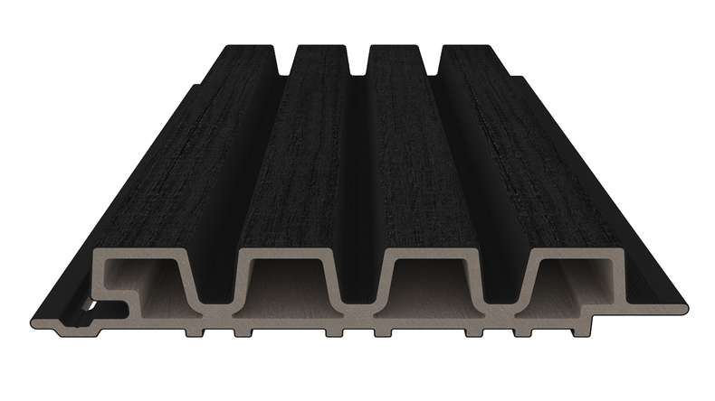 planeo LINEA Slim - WPC CoEx Fassadenverkleidung Schwarz 2900 x 215 mm