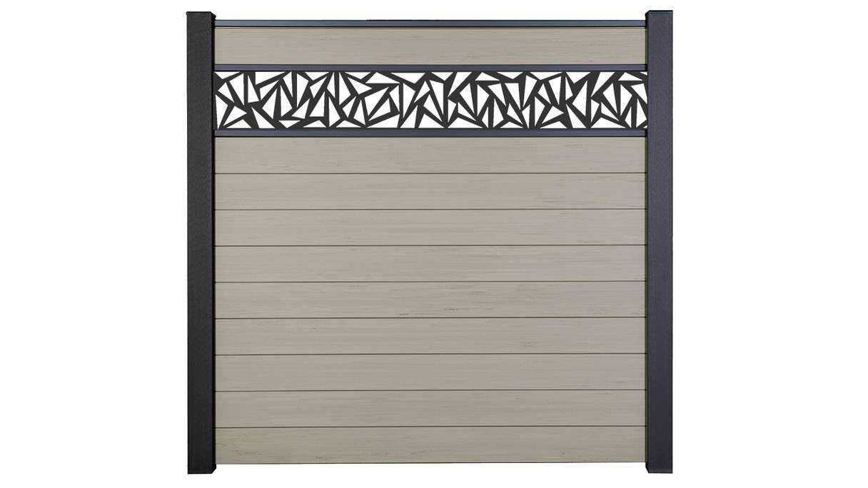 planeo Gardence Strong - BPC-Steckzaun Triangle Bi-Color Sand 180 x 180 cm