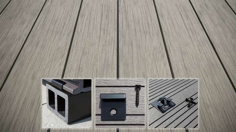 planeo AntikWood WPC-Terrasse Komplett-Set Massivdiele 3m (10.58m²) - Steingrau antik gealtert