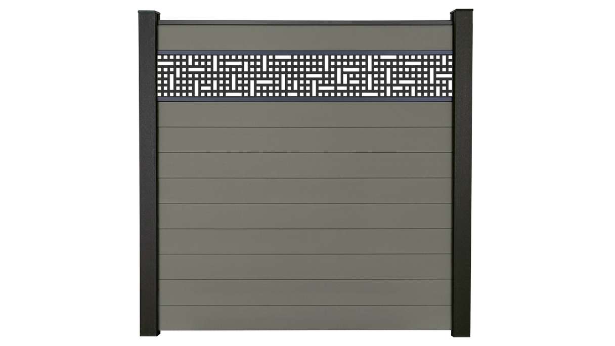 planeo Gardence Strong - BPC-Steckzaun Mesh Grau 180 x 180 cm