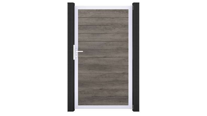 planeo Gardence Simply Small - PVC-Universaltor Monument Oak mit Alu-Rahmen 100 x 180 cm
