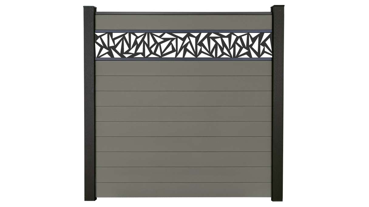 planeo Gardence Strong - BPC-Steckzaun Triangle Grau 180 x 180 cm
