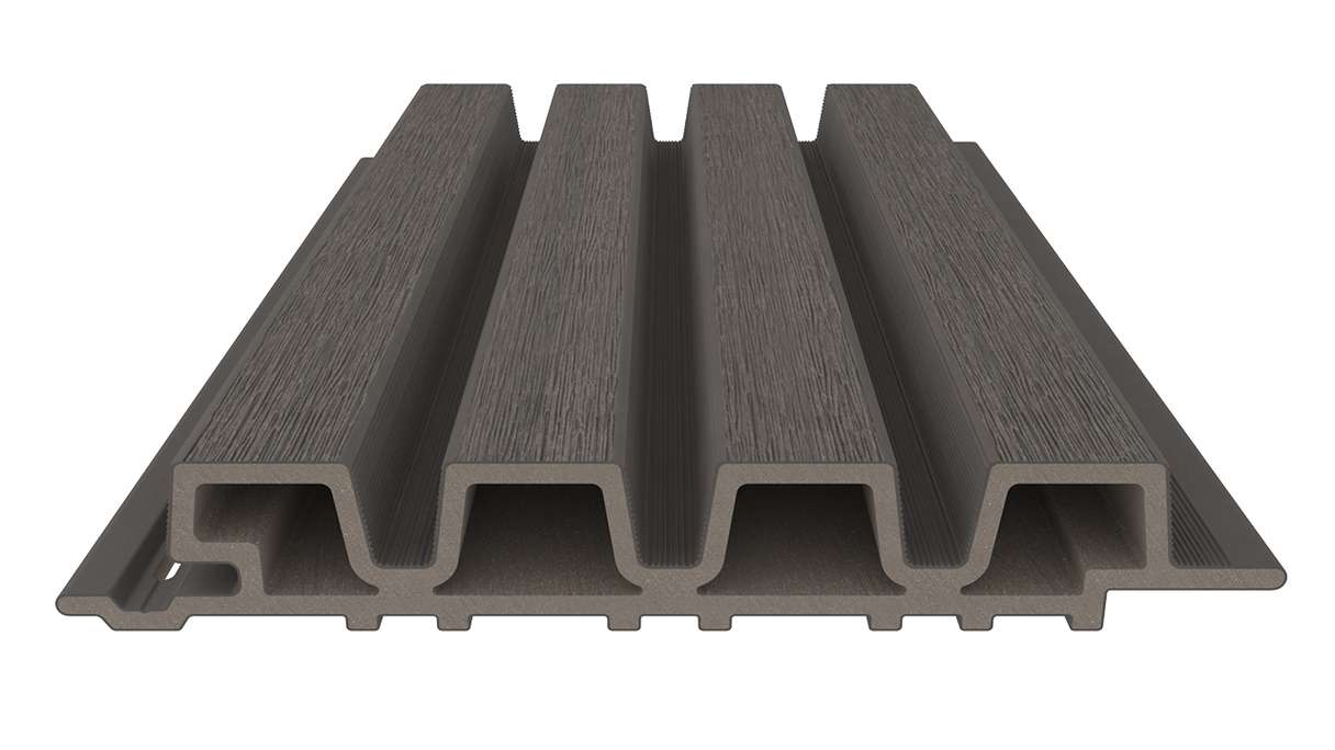 planeo LINEA Slim - WPC CoEx Fassadenverkleidung Dunkelgrau 2900 x 215 mm