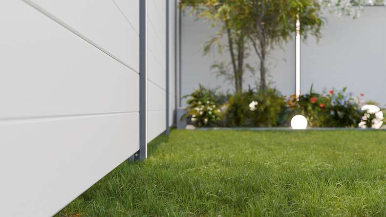 planeo Gardence Simply Small - PVC-Steckzaun Weiss 180 x 180 cm