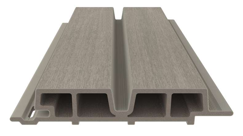 planeo LINEA Wide - WPC CoEx Fassadenverkleidung Hellgrau 2900 x 181 mm