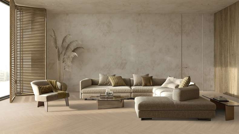 Gerflor Klebevinyl - Virtuo 55 Glue Down HB Blomma beige | Authentisches Erscheinungsbild (39201460)