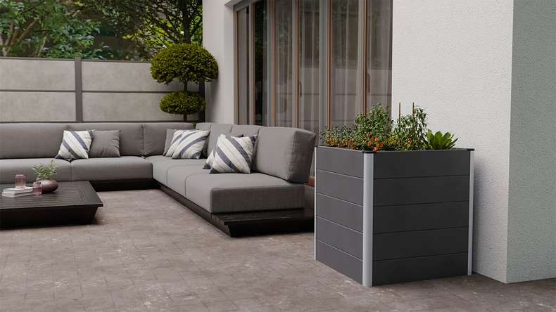 planeo BPC Hochbeet Cube - Anthrazit | DB703 70 x 70 x 75 cm