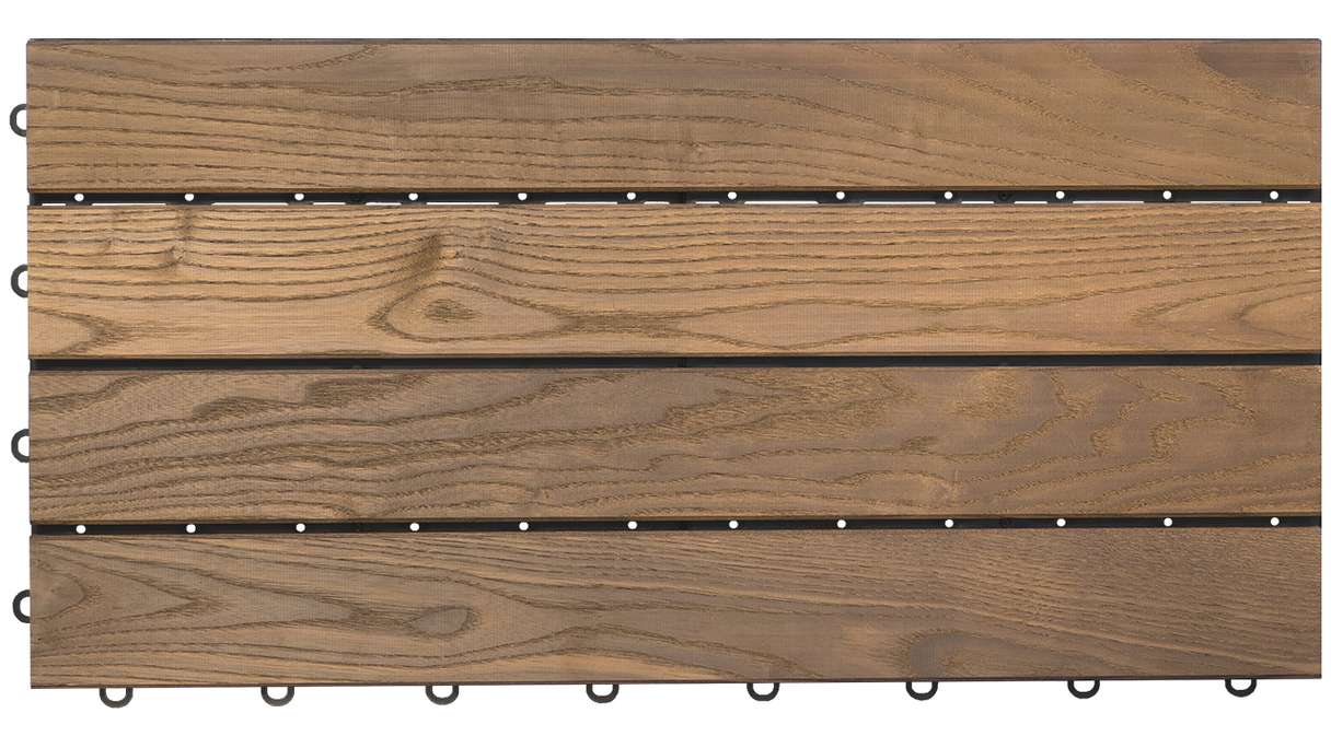 planeo Klickfliese Thermo Esche XL - 4 Latten Glatt