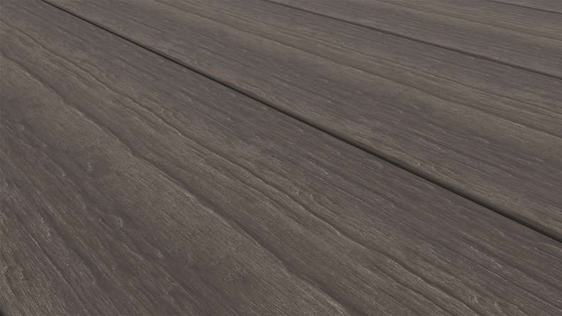 planeo MAXLine Antik - 3m WPC CoEx ummantelte XL Terrassendiele Massiv - Dunkelbraun rustikal strukturiert/glatt gebürstet
